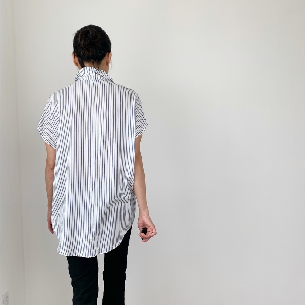 Ultra soft  stripes blouse top with collar - Picture 8 of 8